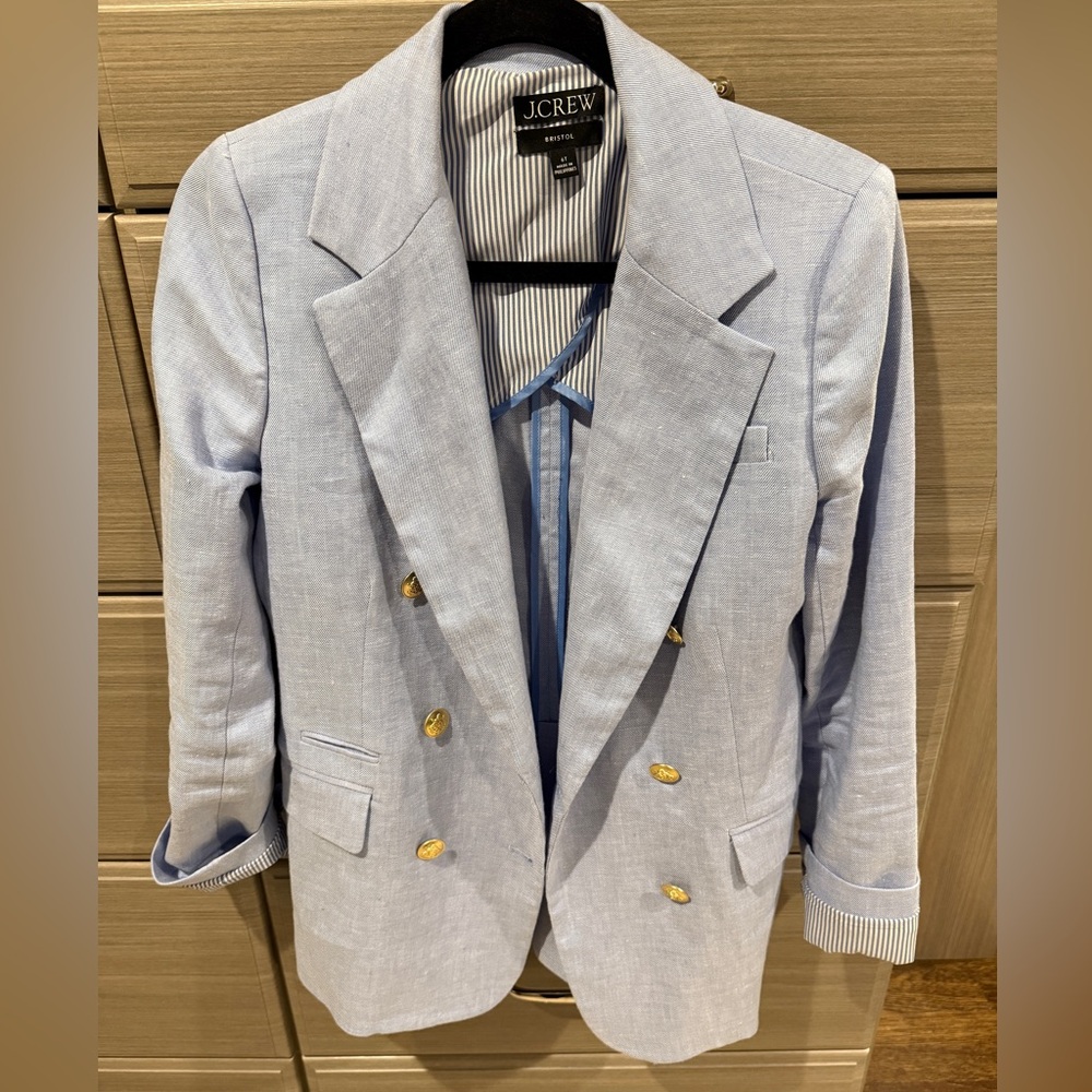 J. Crew Sky Blue women’s  Blazer with Gold Buttons